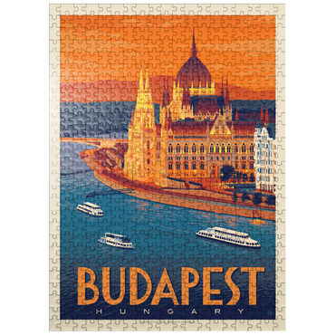 puzzleplate Hungary: Budapest, Vintage Poster 500 Jigsaw Puzzle