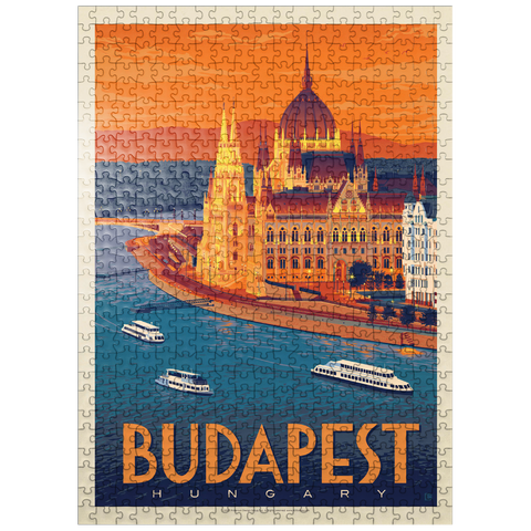 puzzleplate Hungary: Budapest, Vintage Poster 500 Jigsaw Puzzle