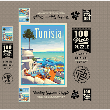 Tunisia: A Journey Through History And Beauty, Vintage Poster 100 Jigsaw Puzzle box 3D Modell