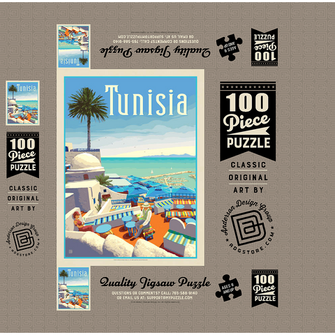 Tunisia: A Journey Through History And Beauty, Vintage Poster 100 Jigsaw Puzzle box 3D Modell