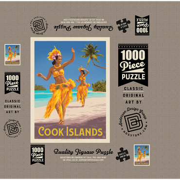Cook Islands: A Paradise in the South Pacific, Vintage Poster 1000 Jigsaw Puzzle box 3D Modell