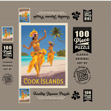 Cook Islands: A Paradise in the South Pacific, Vintage Poster 100 Jigsaw Puzzle box 3D Modell