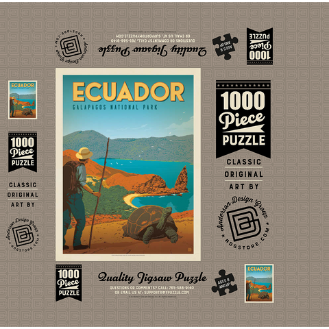 Ecuador: Galapagos National Park, Vintage Poster 1000 Jigsaw Puzzle box 3D Modell