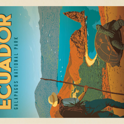 Ecuador: Galapagos National Park, Vintage Poster 100 Jigsaw Puzzle 3D Modell