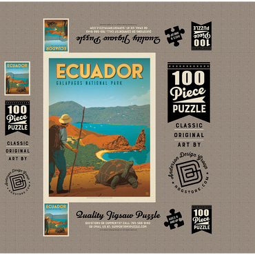 Ecuador: Galapagos National Park, Vintage Poster 100 Jigsaw Puzzle box 3D Modell