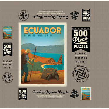 Ecuador: Galapagos National Park, Vintage Poster 500 Jigsaw Puzzle box 3D Modell