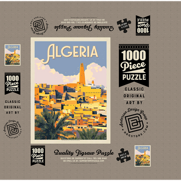 Algeria: Unforgettable North African Charm, Vintage Poster 1000 Jigsaw Puzzle box 3D Modell