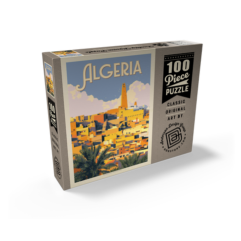Algeria: Unforgettable North African Charm, Vintage Poster 100 Jigsaw Puzzle box view2