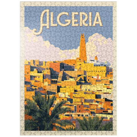 puzzleplate Algeria: Unforgettable North African Charm, Vintage Poster 500 Jigsaw Puzzle