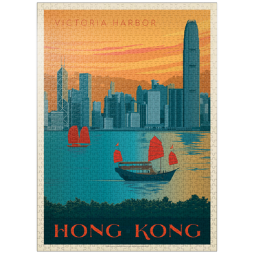 puzzleplate China: Hong Kong, Victoria Harbor, Vintage Poster 1000 Jigsaw Puzzle