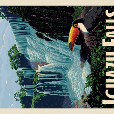 Iguazú Falls: Argentina & Brazil, Vintage Poster 1000 Jigsaw Puzzle 3D Modell