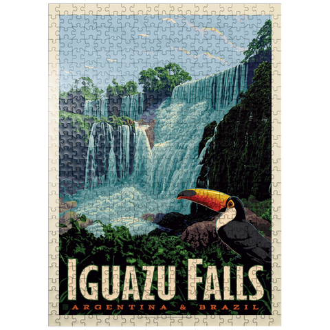 puzzleplate Iguazú Falls: Argentina & Brazil, Vintage Poster 500 Jigsaw Puzzle
