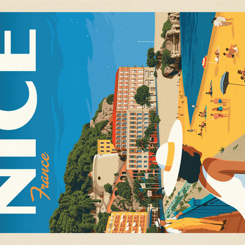 France: Nice, Vintage Poster 1000 Jigsaw Puzzle 3D Modell
