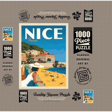 France: Nice, Vintage Poster 1000 Jigsaw Puzzle box 3D Modell