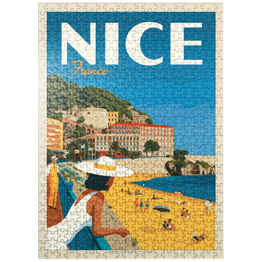 puzzleplate France: Nice, Vintage Poster 500 Jigsaw Puzzle