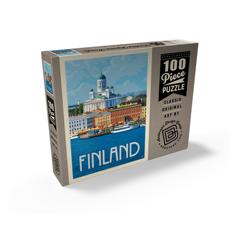 Finland: Helsinki, Vintage Poster 100 Jigsaw Puzzle box view2