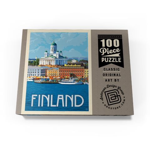 Finland: Helsinki, Vintage Poster 100 Jigsaw Puzzle box view3