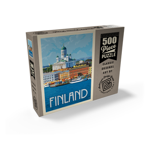 Finland: Helsinki, Vintage Poster 500 Jigsaw Puzzle box view2