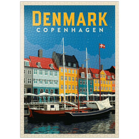 puzzleplate Denmark: Copenhagen, Vintage Poster 1000 Jigsaw Puzzle