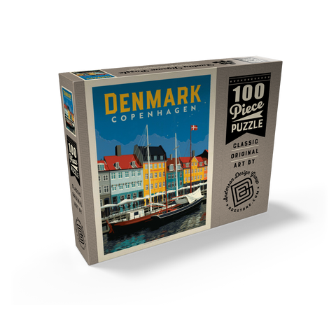 Denmark: Copenhagen, Vintage Poster 100 Jigsaw Puzzle box view2