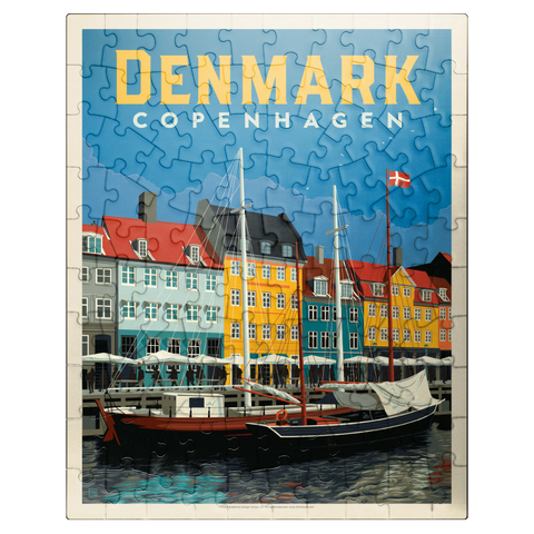 puzzleplate Denmark: Copenhagen, Vintage Poster 100 Jigsaw Puzzle