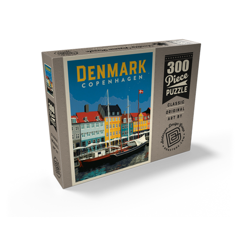 Denmark: Copenhagen, Vintage Poster 300 Jigsaw Puzzle box view2