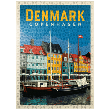 puzzleplate Denmark: Copenhagen, Vintage Poster 500 Jigsaw Puzzle