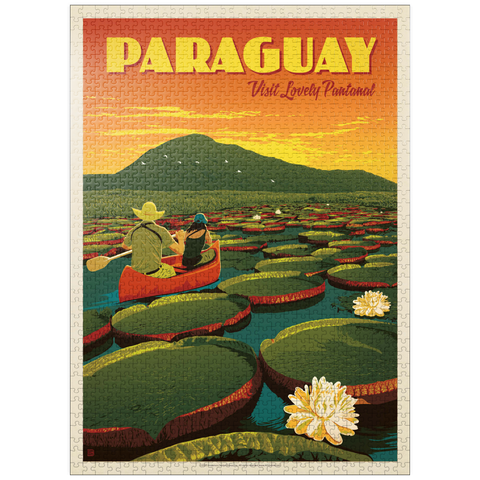 puzzleplate Paraguay: Giant Lily Pads, Vintage Poster 1000 Jigsaw Puzzle