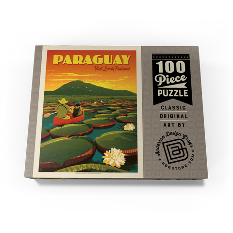 Paraguay: Giant Lily Pads, Vintage Poster 100 Jigsaw Puzzle box view3