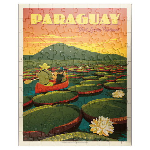 puzzleplate Paraguay: Giant Lily Pads, Vintage Poster 100 Jigsaw Puzzle
