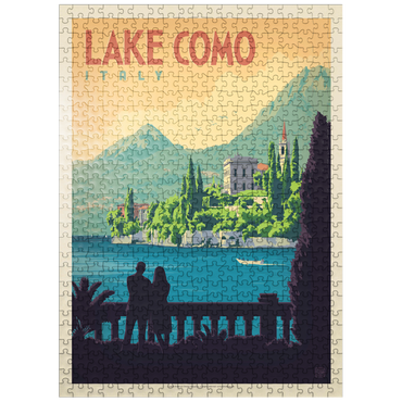 puzzleplate Italy: Lake Como, Vintage Poster 500 Jigsaw Puzzle