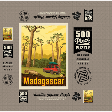 Madagascar: The Eighth Continent, Vintage Poster 500 Jigsaw Puzzle box 3D Modell