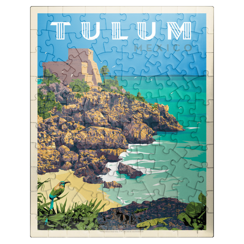 puzzleplate Mexico: Tulum, Vintage Poster 100 Jigsaw Puzzle