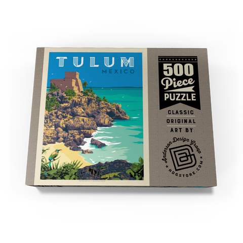 Mexico: Tulum, Vintage Poster 500 Jigsaw Puzzle box view3