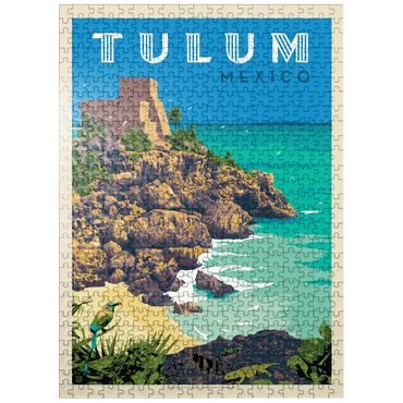 puzzleplate Mexico: Tulum, Vintage Poster 500 Jigsaw Puzzle