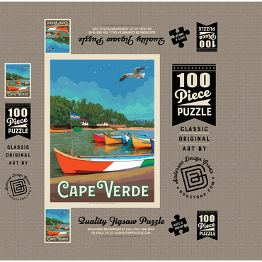 Cape Verde: A Volcanic Archipelago, Vintage Poster 100 Jigsaw Puzzle box 3D Modell