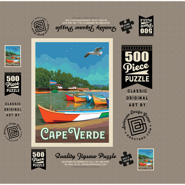 Cape Verde: A Volcanic Archipelago, Vintage Poster 500 Jigsaw Puzzle box 3D Modell
