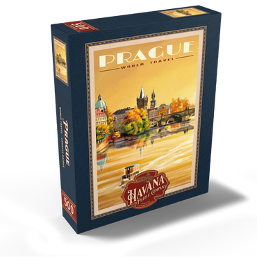 Prague, Charles Bridge - A Sunset's Old Town View 500 Jigsaw Puzzle box view1