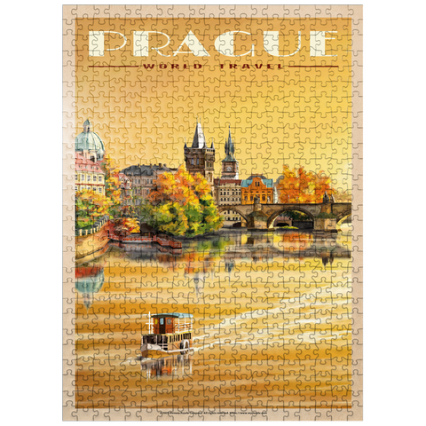 puzzleplate Prague, Charles Bridge - A Sunset's Old Town View 500 Jigsaw Puzzle