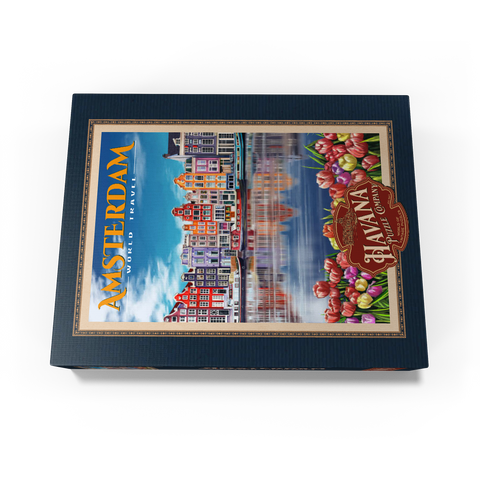 Amsterdam, Netherlands - City of Canals, Vintage Travel Poster 1000 Jigsaw Puzzle box view1