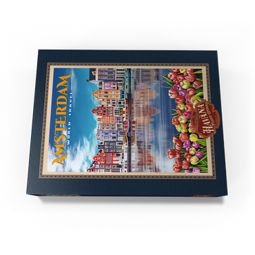 Amsterdam, Netherlands - City of Canals, Vintage Travel Poster 300 Jigsaw Puzzle box view3