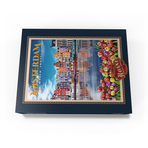 Amsterdam, Netherlands - City of Canals, Vintage Travel Poster 300 Jigsaw Puzzle box view3