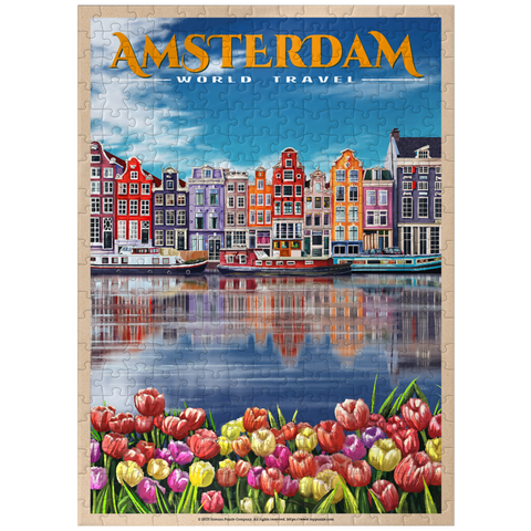 puzzleplate Amsterdam, Netherlands - City of Canals, Vintage Travel Poster 300 Jigsaw Puzzle