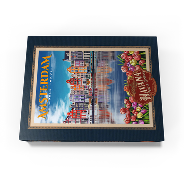 Amsterdam, Netherlands - City of Canals, Vintage Travel Poster 500 Jigsaw Puzzle box view1