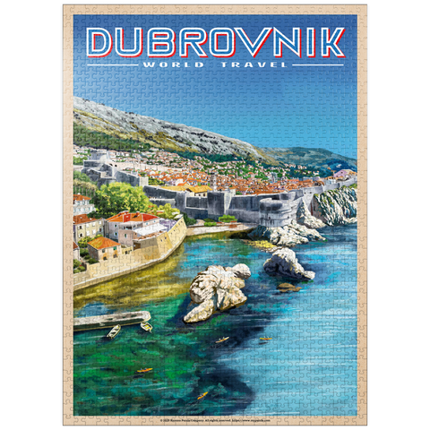 puzzleplate Dubrovnik, Croatia - A Jewel of the Dalmatian Coast, Vintage Travel Poster 1000 Jigsaw Puzzle