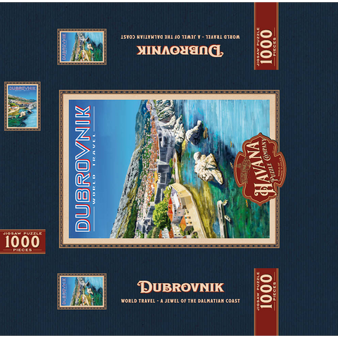 Dubrovnik, Croatia - A Jewel of the Dalmatian Coast, Vintage Travel Poster 1000 Jigsaw Puzzle box 3D Modell