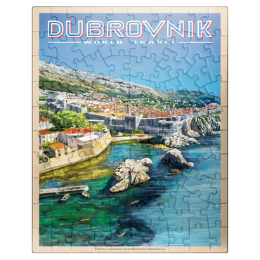 puzzleplate Dubrovnik, Croatia - A Jewel of the Dalmatian Coast, Vintage Travel Poster 100 Jigsaw Puzzle