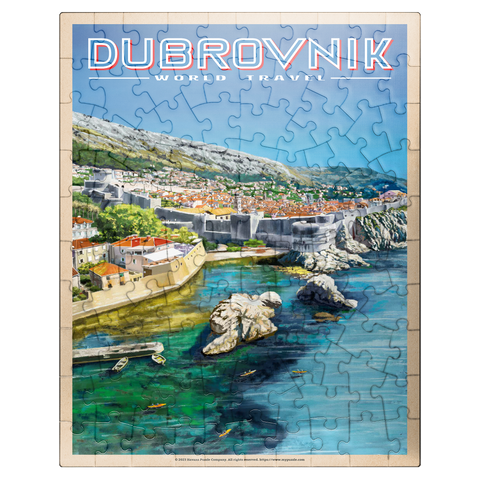 puzzleplate Dubrovnik, Croatia - A Jewel of the Dalmatian Coast, Vintage Travel Poster 100 Jigsaw Puzzle