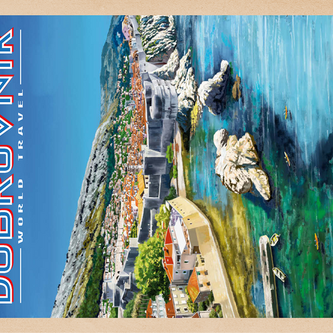 Dubrovnik, Croatia - A Jewel of the Dalmatian Coast, Vintage Travel Poster 100 Jigsaw Puzzle 3D Modell