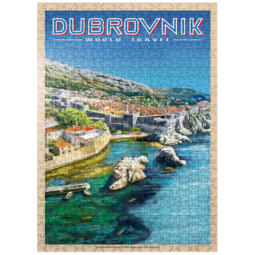 puzzleplate Dubrovnik, Croatia - A Jewel of the Dalmatian Coast, Vintage Travel Poster 500 Jigsaw Puzzle